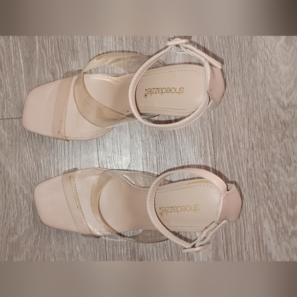 Shoe Dazzle Clear Wedged Sandals - Picture 16 of 16